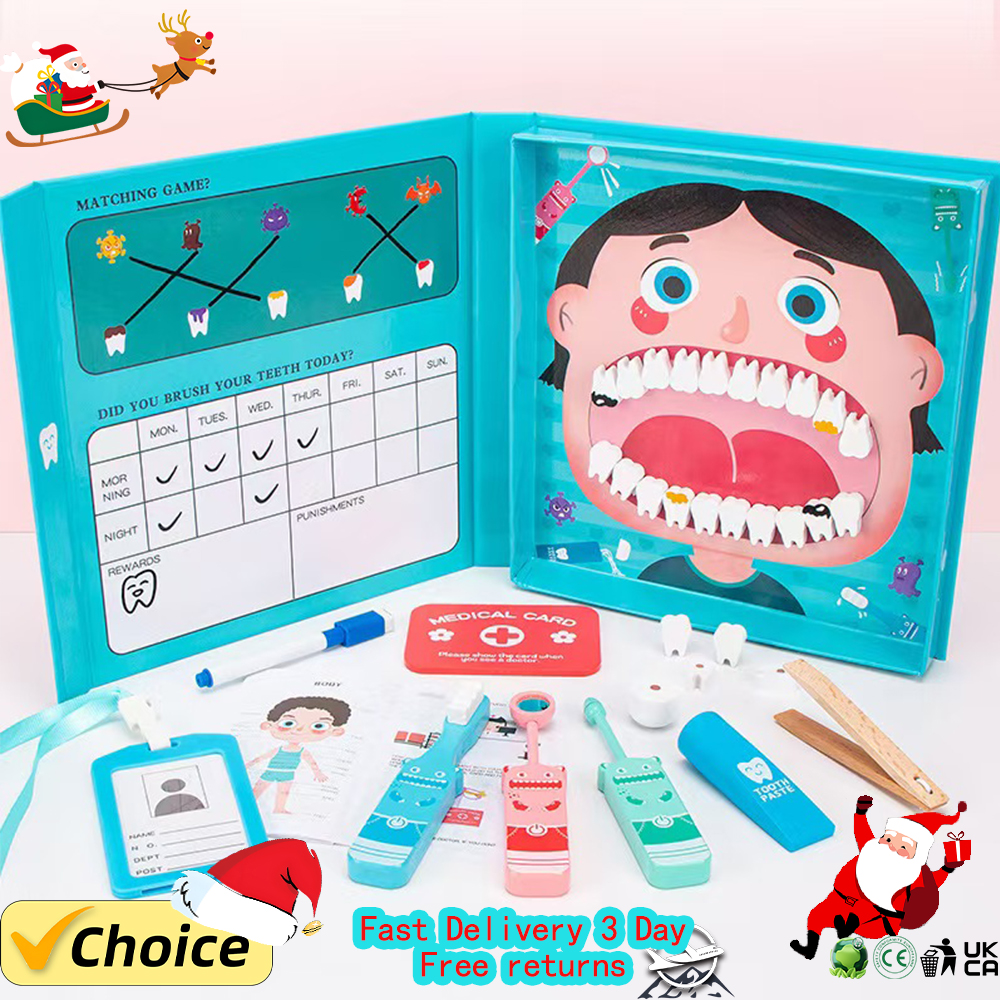 Kids Toys Doctor Set - Wooden Simulation Dentist Play Set Baby