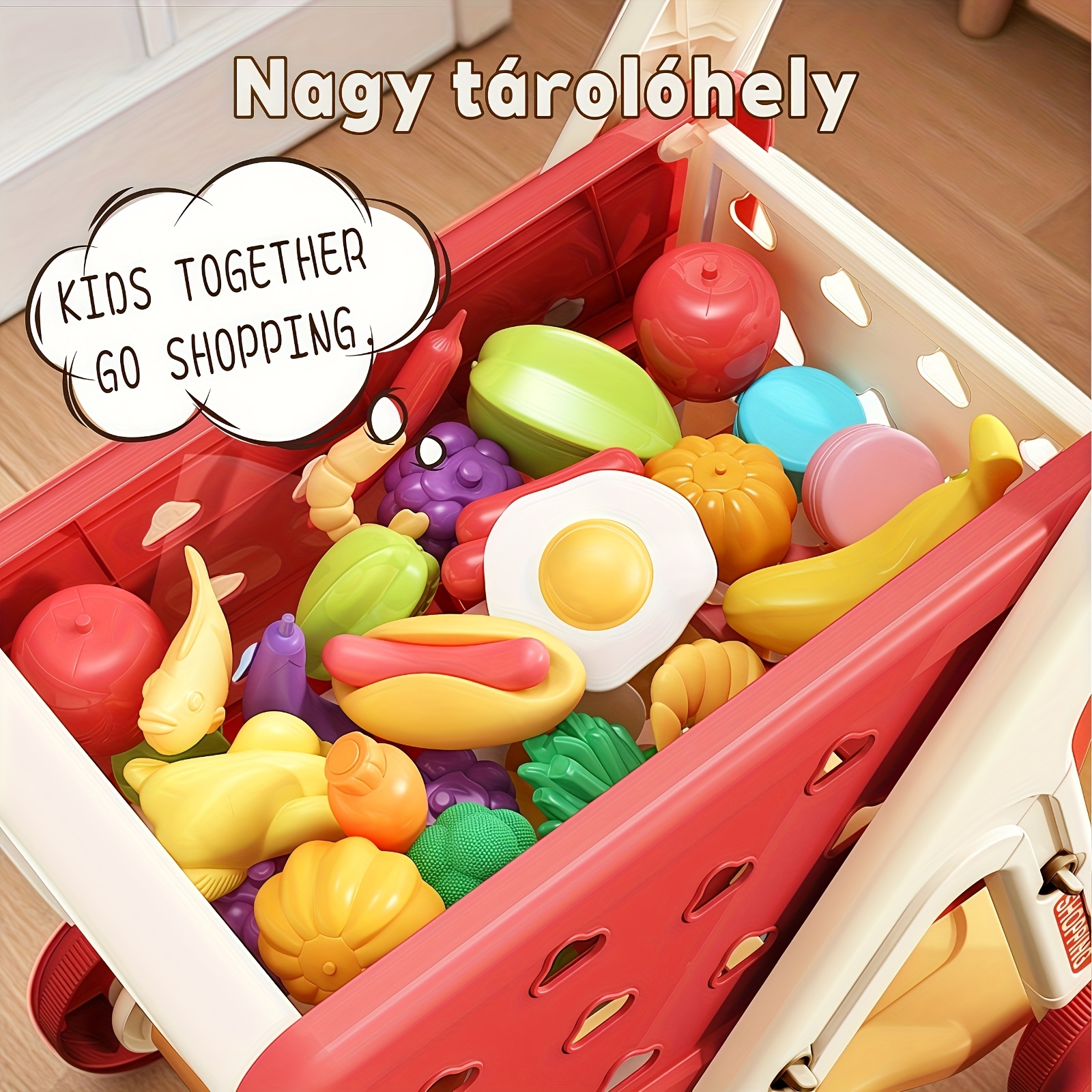 Kids Toys Kitchen Set - Kids Simulation Shopping Cart Toy Pretend