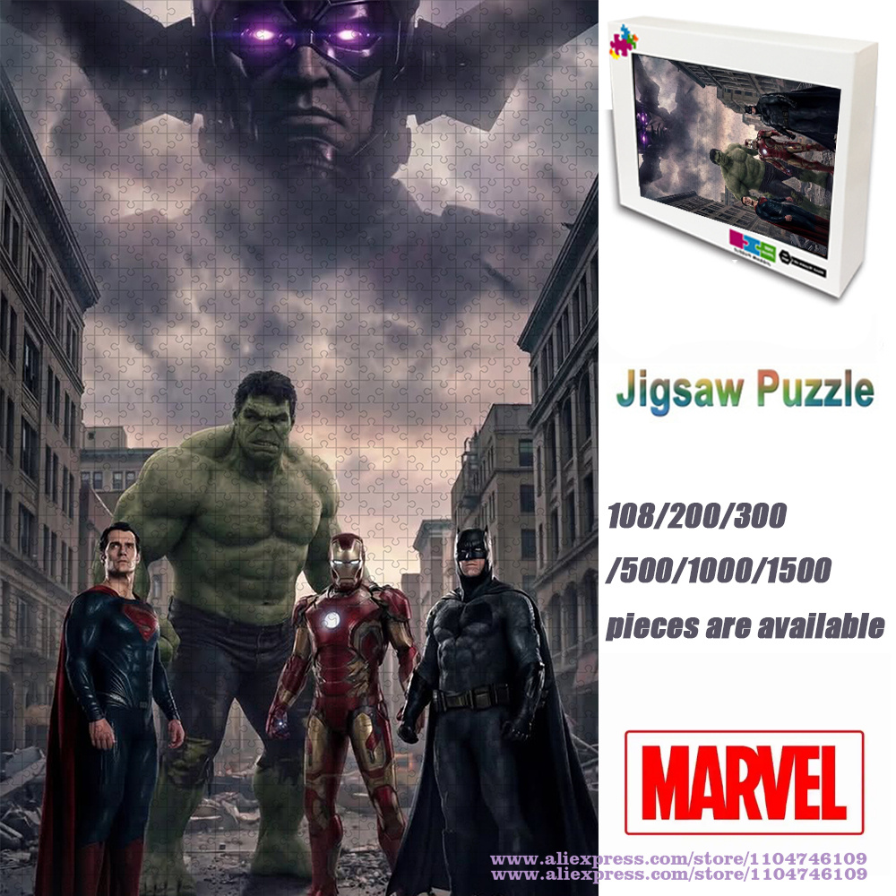 Wooden Puzzle Kids - Marvel Heroes Puzzle Jigsaw 108/200/300/500/1000/1500Pcs Intelligence