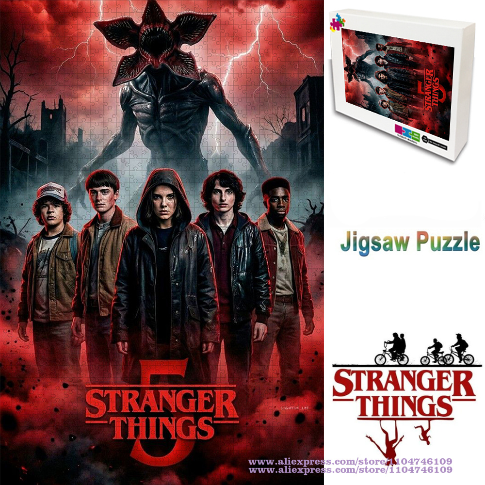 Wooden Puzzle Kids - Stranger Things Puzzle Jigsaw 108/200/300/500/1000/1500Pcs Movie