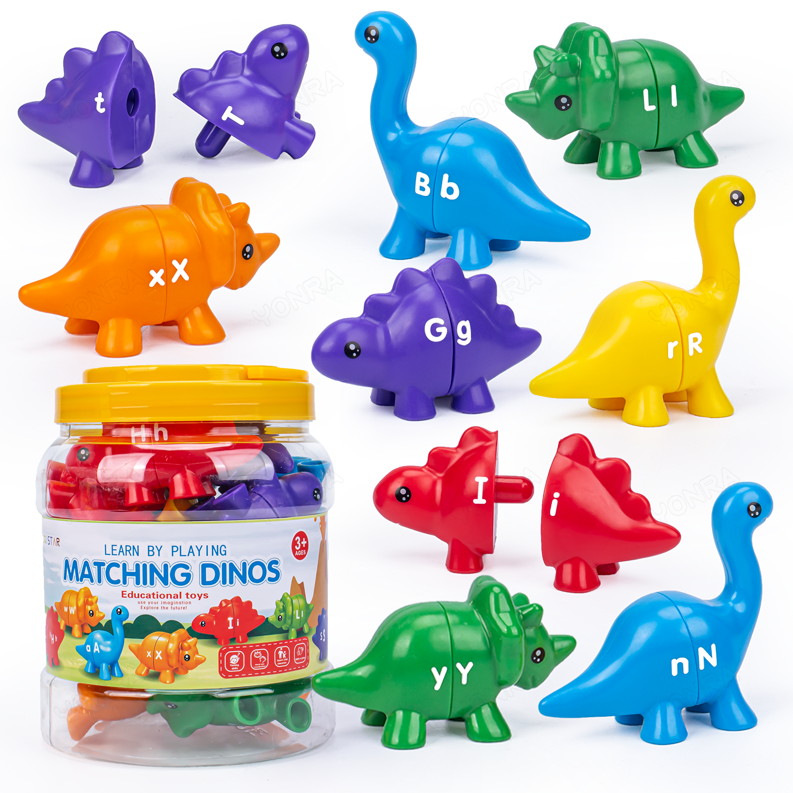 Kids Toys Videos - Matching Dinosaur Toy With storage bucket