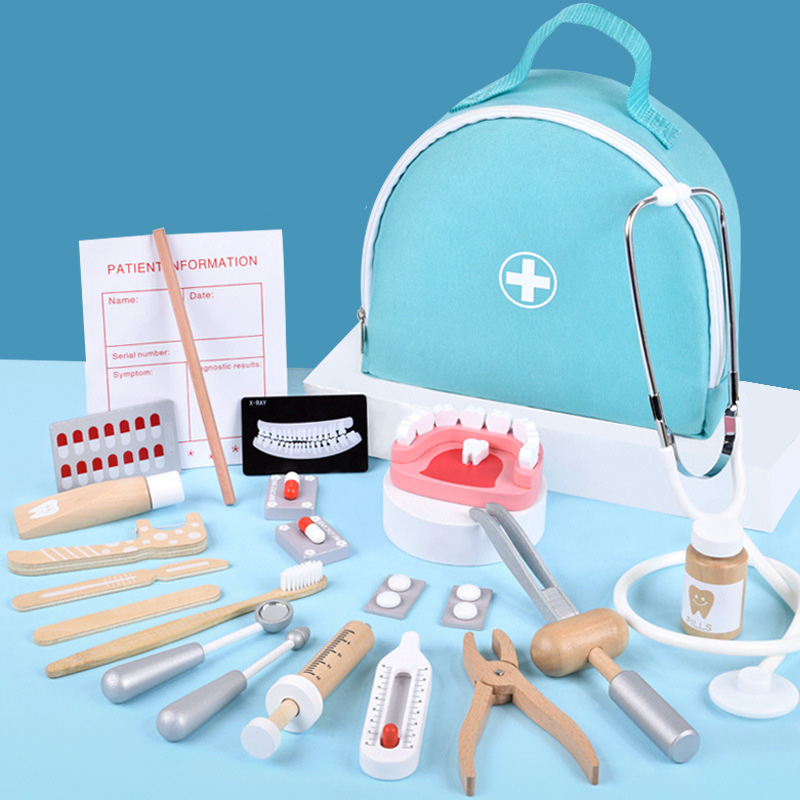 Kids Toys Doctor Set - Wooden Pretend Play Doctor Educational Toys