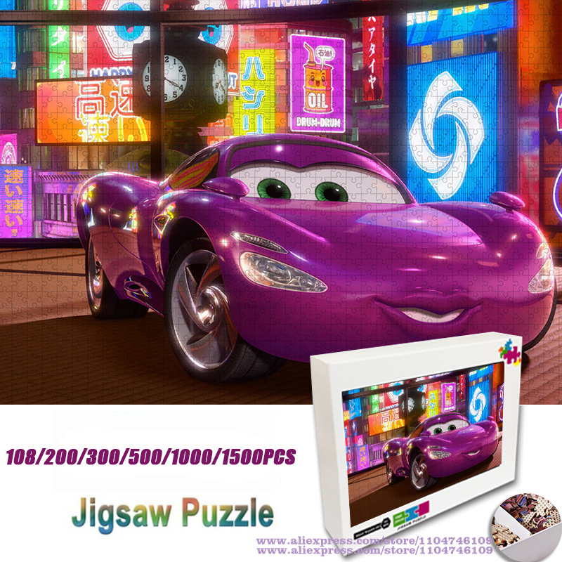 Wooden Puzzle Kids - Anime Cars Puzzle Jigsaw Cartoon Cars