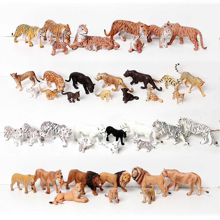 Kids Toys China - Realistic Wild Animals Model White Tiger,Lions,Leopard,Panther,Cheetah