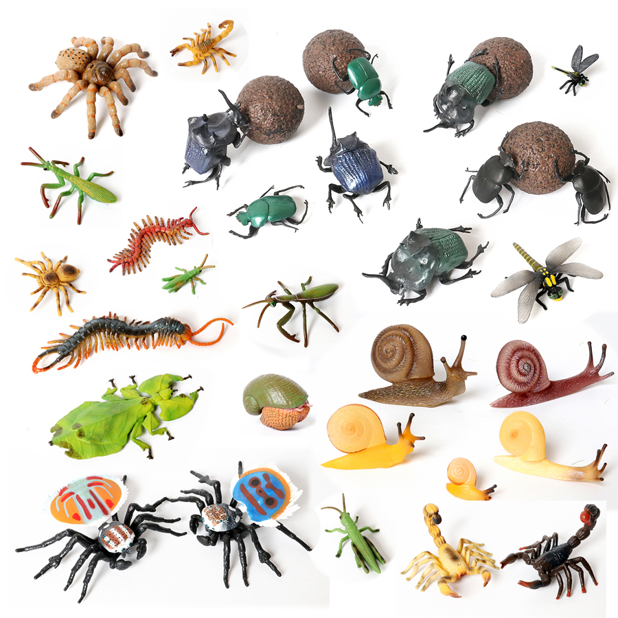Kids Toys Under 200 - Realistic Insect Animals Dung Beetle,Maratus Volans,Scorpion,Mantis