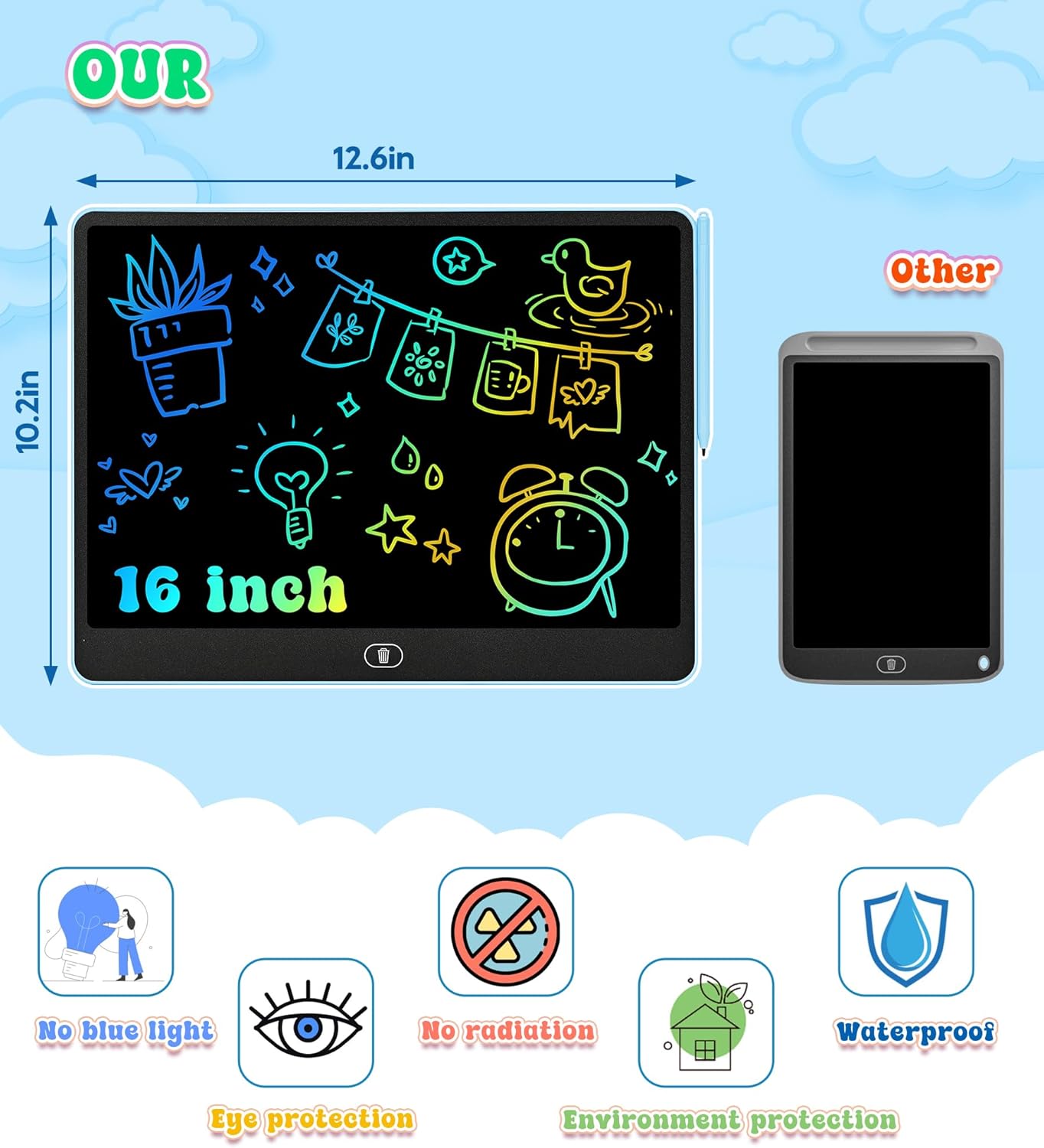 16 Inch LCD Writing Tablet for – обзор и цена Kids Toys Drawing