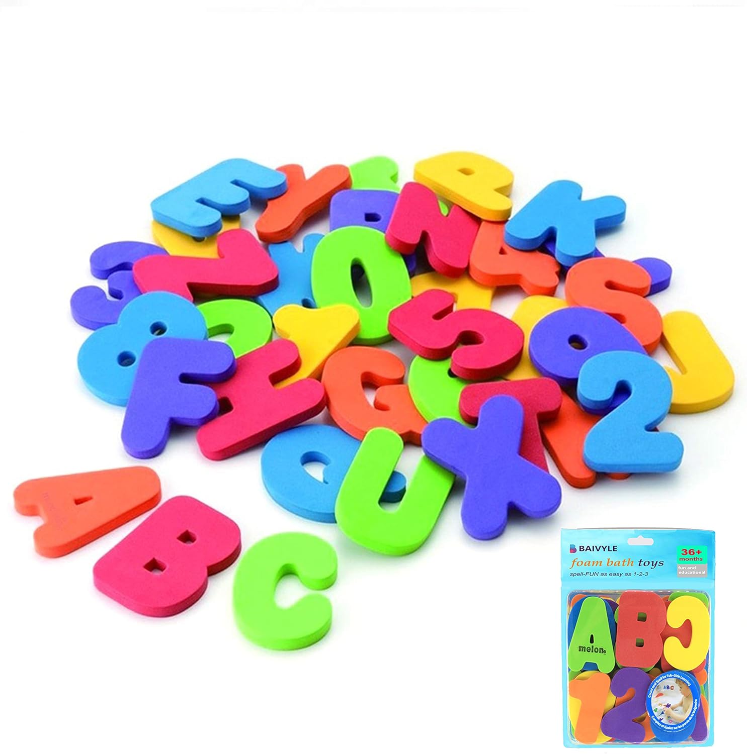 BAIVYLE Baby Bath Toys Foam Al – обзор и цена Bath Letter Number Foam