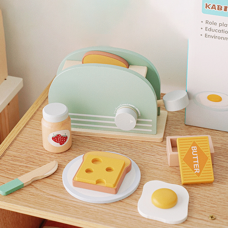 Wooden Toaster Toy Kids Bread  – обзор и цена Kids Toys Kitchen Set