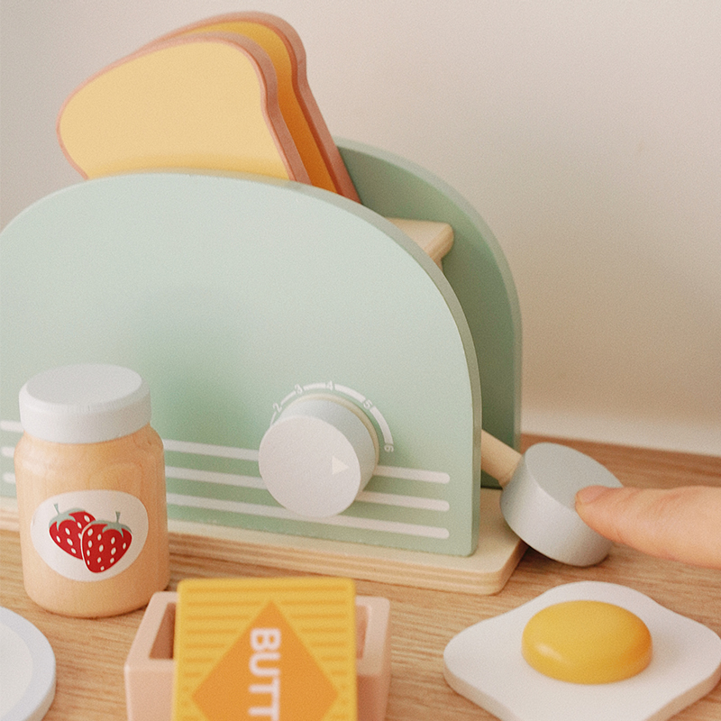 Wooden Toaster Toy Kids Bread  – обзор и цена Kids Toys Kitchen Set