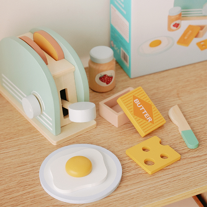 Wooden Toaster Toy Kids Bread  – обзор и цена Kids Toys Kitchen Set