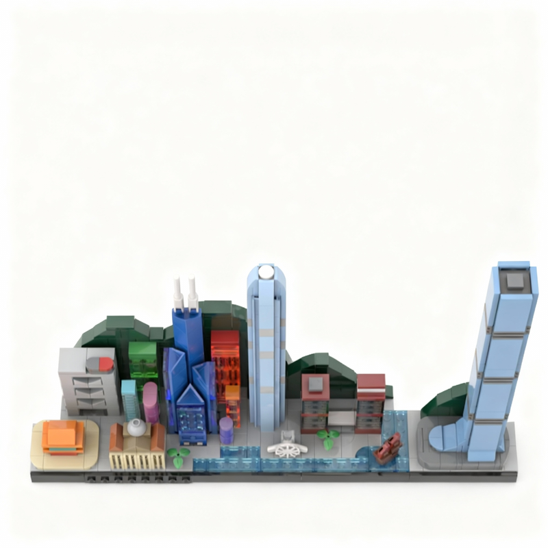 667pcs MOC Hong Kong Skyline A – обзор и цена Kids Toys Hong Kong