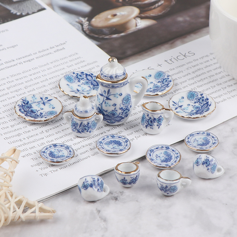 15Pcs 1:12 Miniature Porcelain – обзор и цена Kids Toys Kitchen Set
