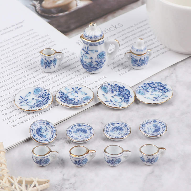 15Pcs 1:12 Miniature Porcelain – обзор и цена Kids Toys Kitchen Set