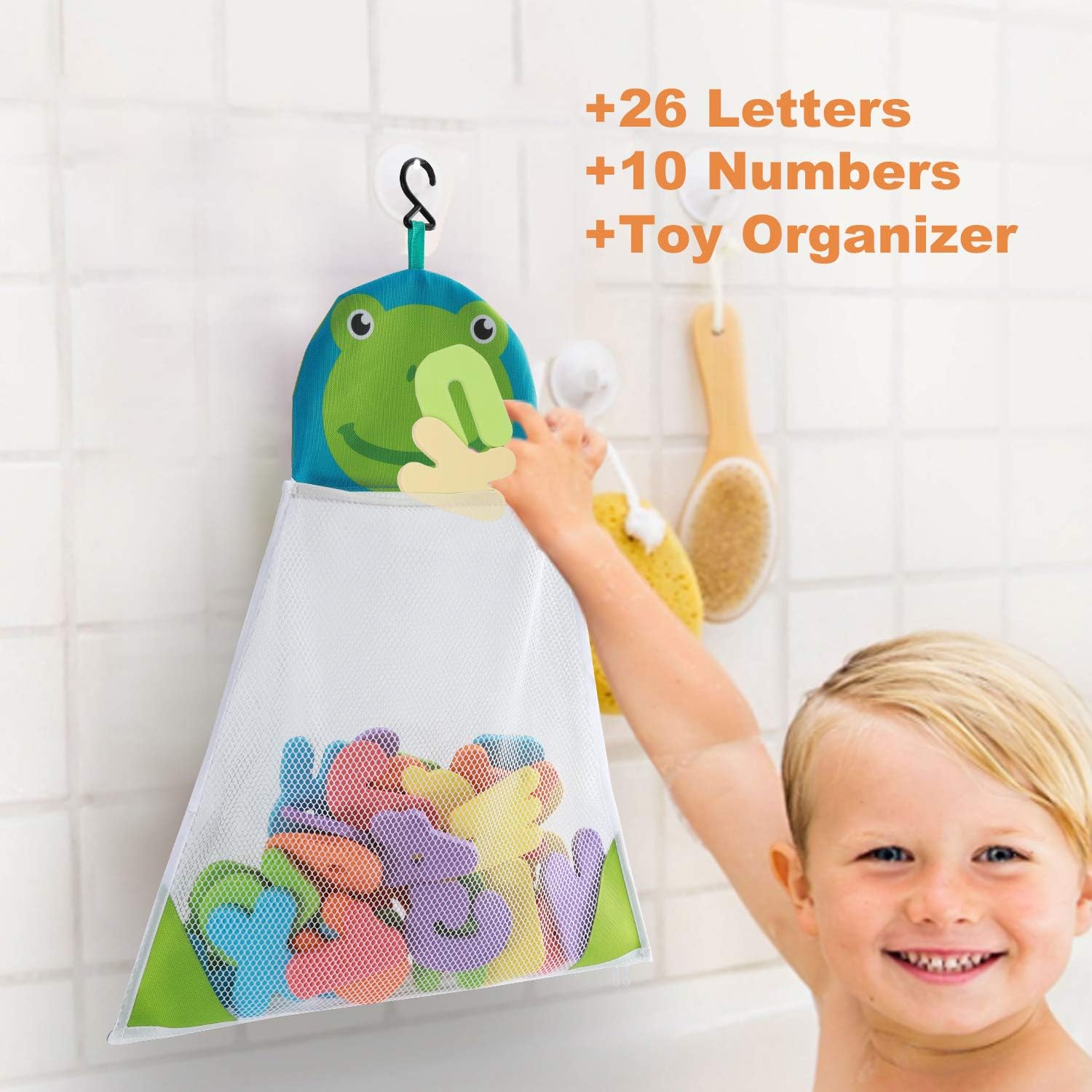 Bath Toys Organizer with 36 So – обзор и цена Bath Letter Number Foam