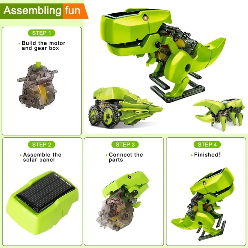 3-in-1 Solar Robot Kit, Dinosa – обзор и цена Kids Toys Under $10