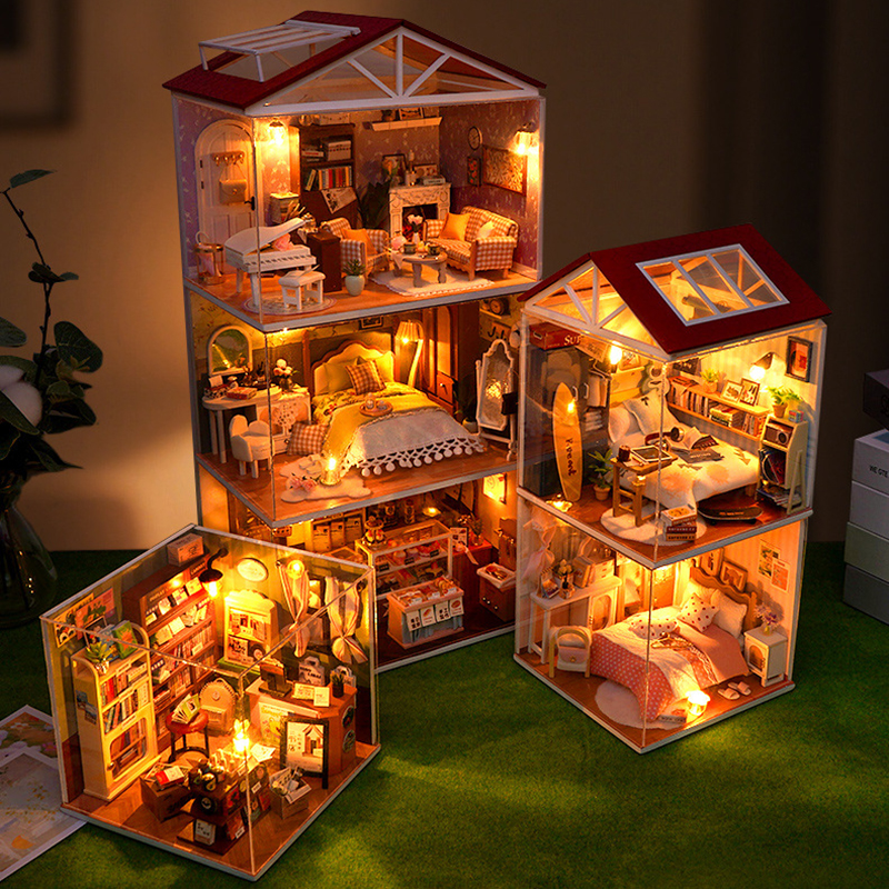 DIY Wooden Dollhouse Mini Bedr – обзор и цена Kids Toys Kitchen Set
